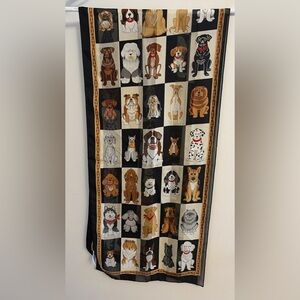 Careta Scarf Various Dog Breeds Black and Cream Squares multi-colored dogs